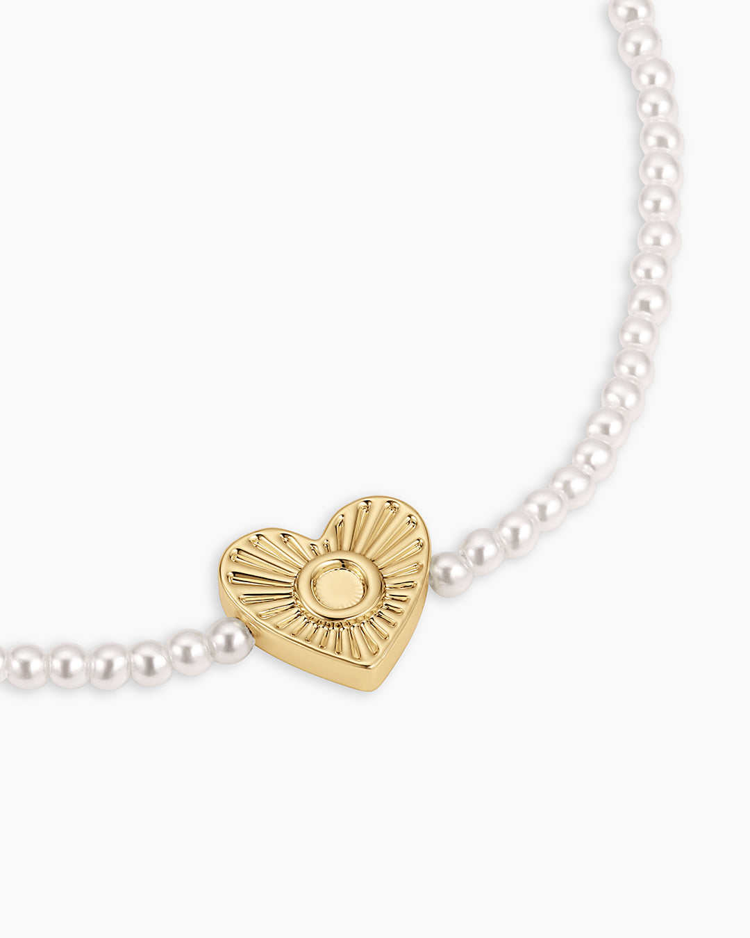 Pearl Vintage Heart Alphabet Bracelet || option::18K Gold Plated, O