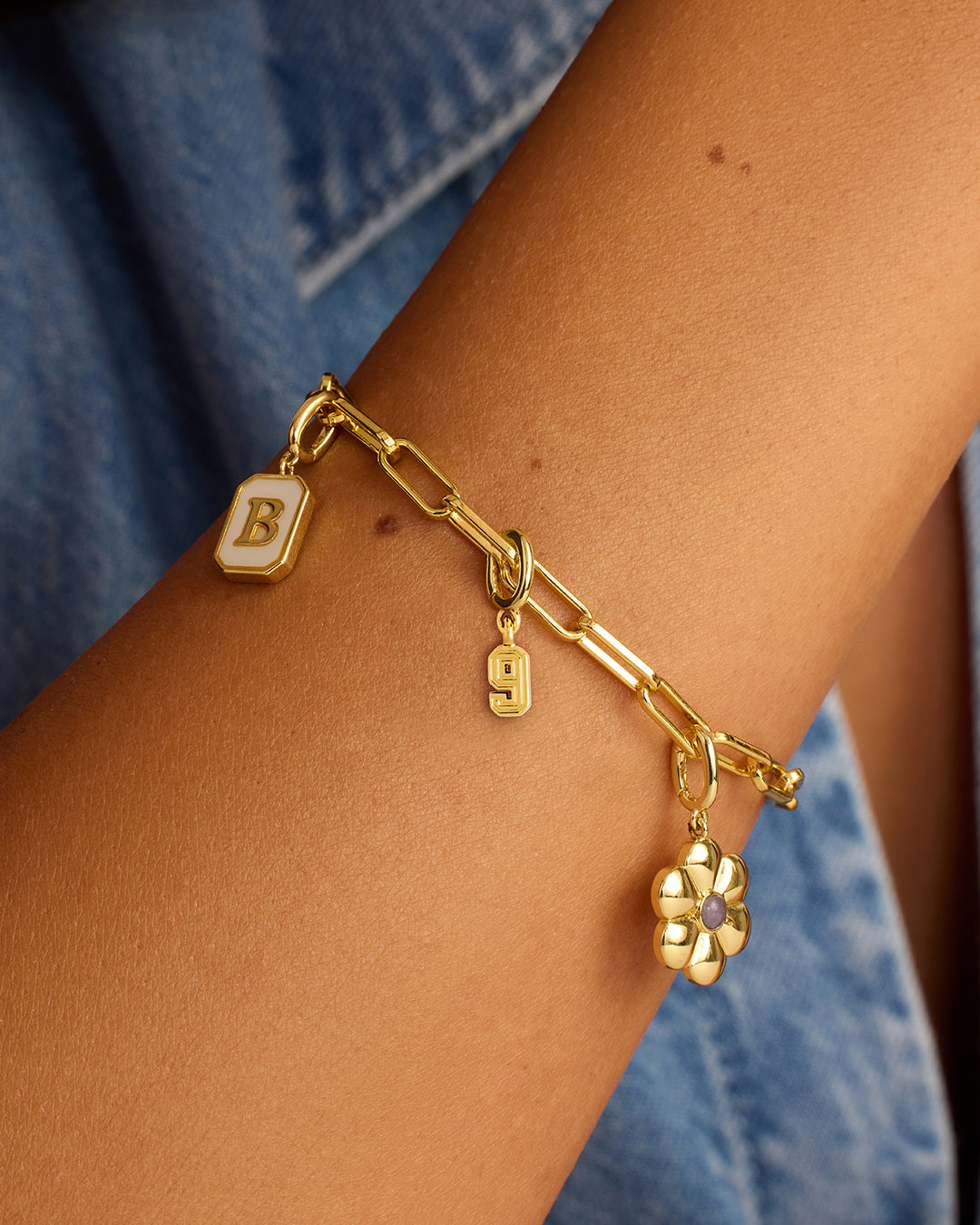 Varsity Sports Parker Charm || option::18K Gold Plated, 9