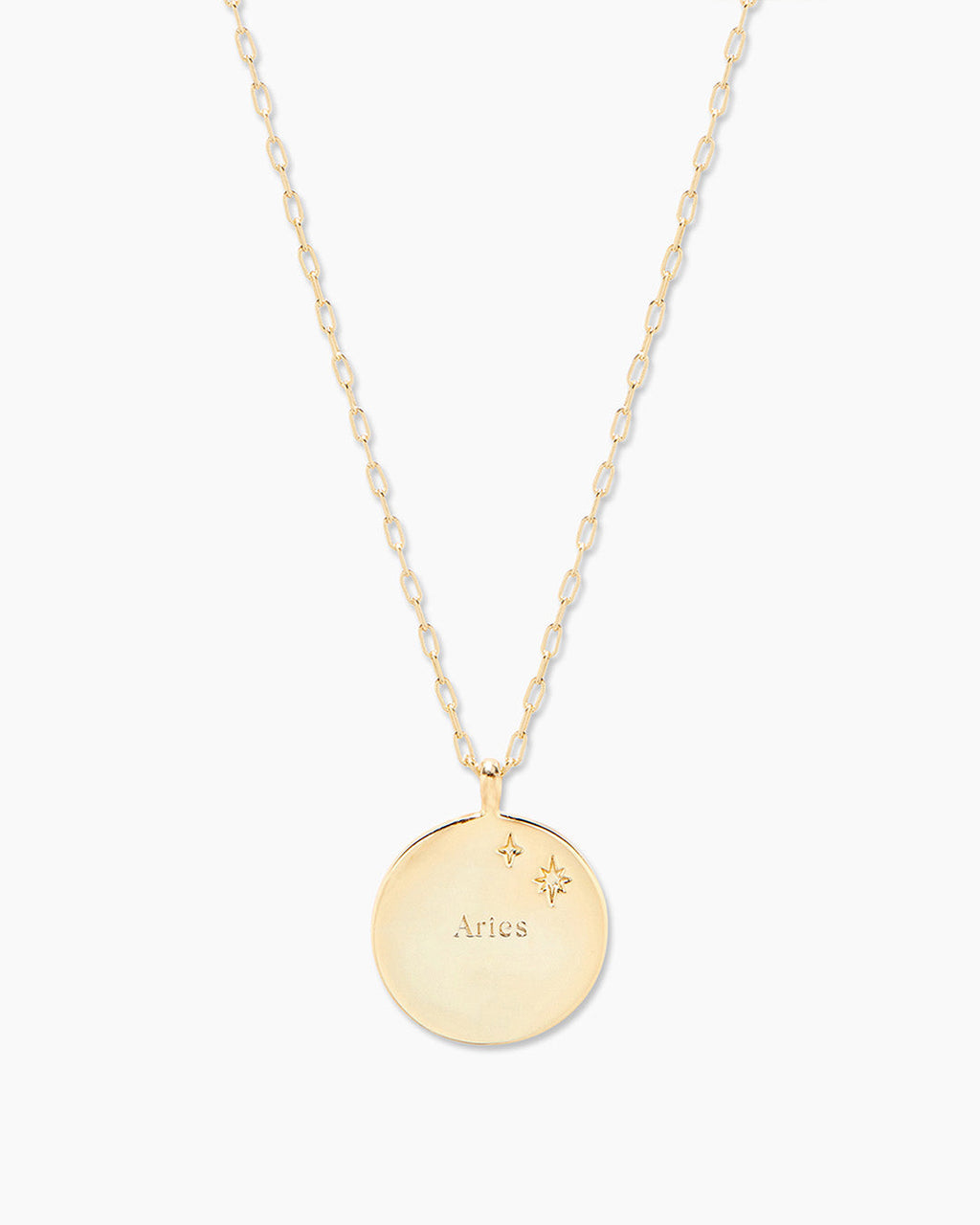 Zodiac Necklace - Aries, Astrology Coin Necklace, Aries Necklace || option::18K Gold Plated, Aries
