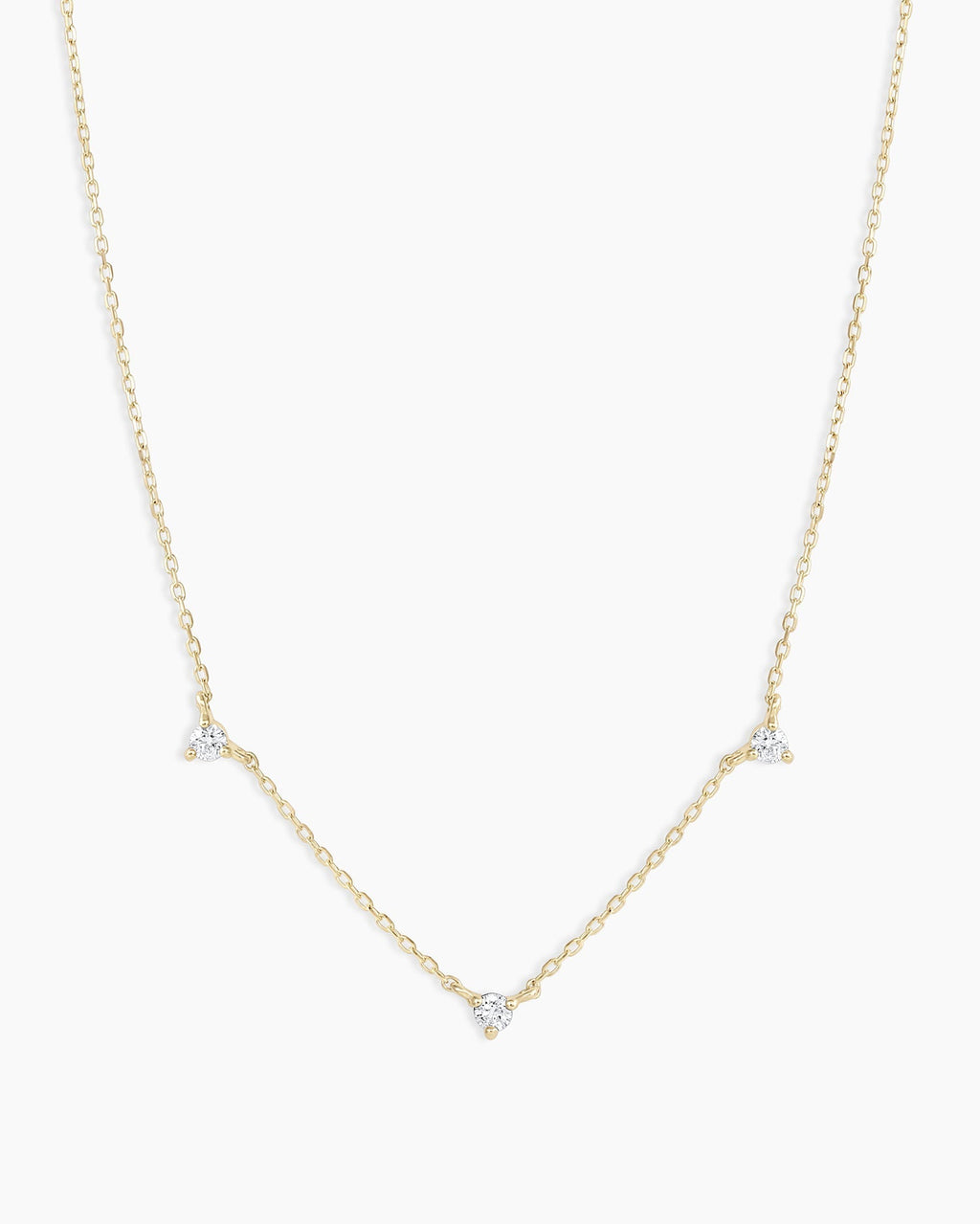 Diamond Eve NecklaceDiamond trio necklace daintyDiamond necklace || option::14K Solid Gold