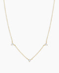 Diamond Eve NecklaceDiamond trio necklace daintyDiamond necklace || option::14K Solid Gold