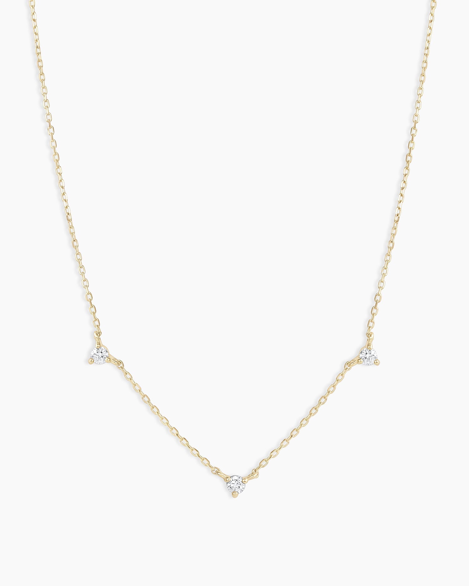 Diamond Eve NecklaceDiamond trio necklace daintyDiamond necklace || option::14K Solid Gold
