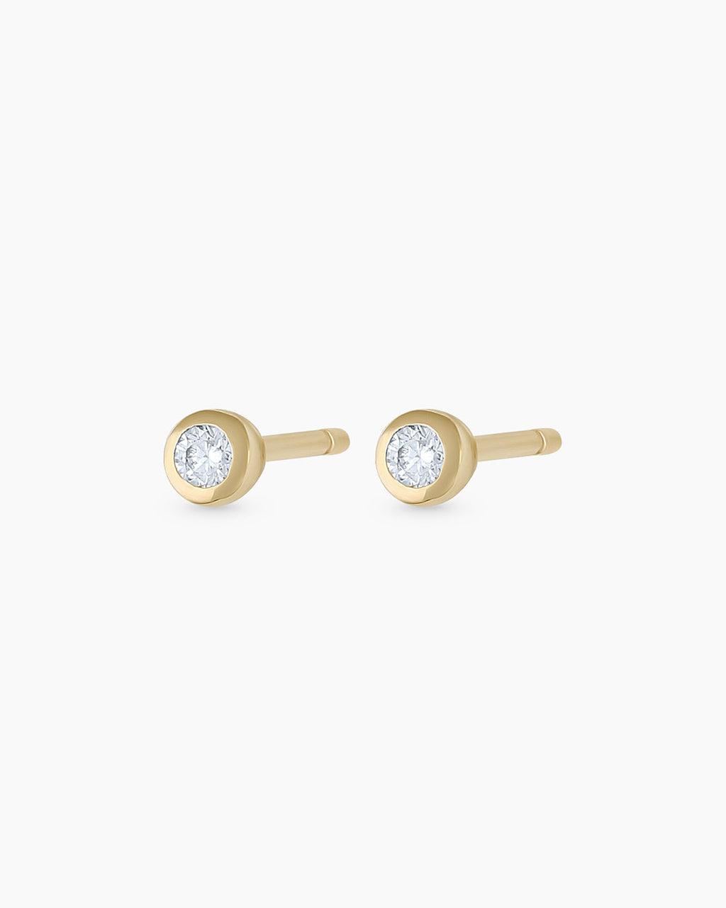 Classic Diamond Studs || option::14K Solid Gold