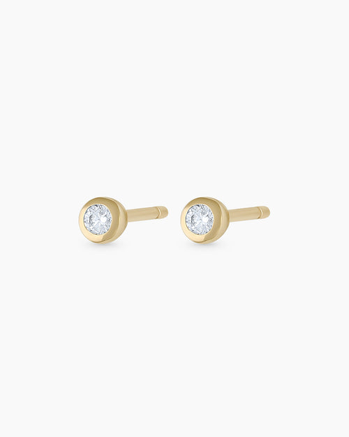 Classic Diamond Studs || option::14K Solid Gold