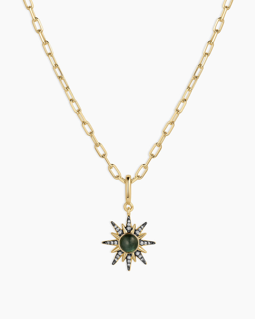 Vintage Burst Charm Necklace || option::18K Gold Plated