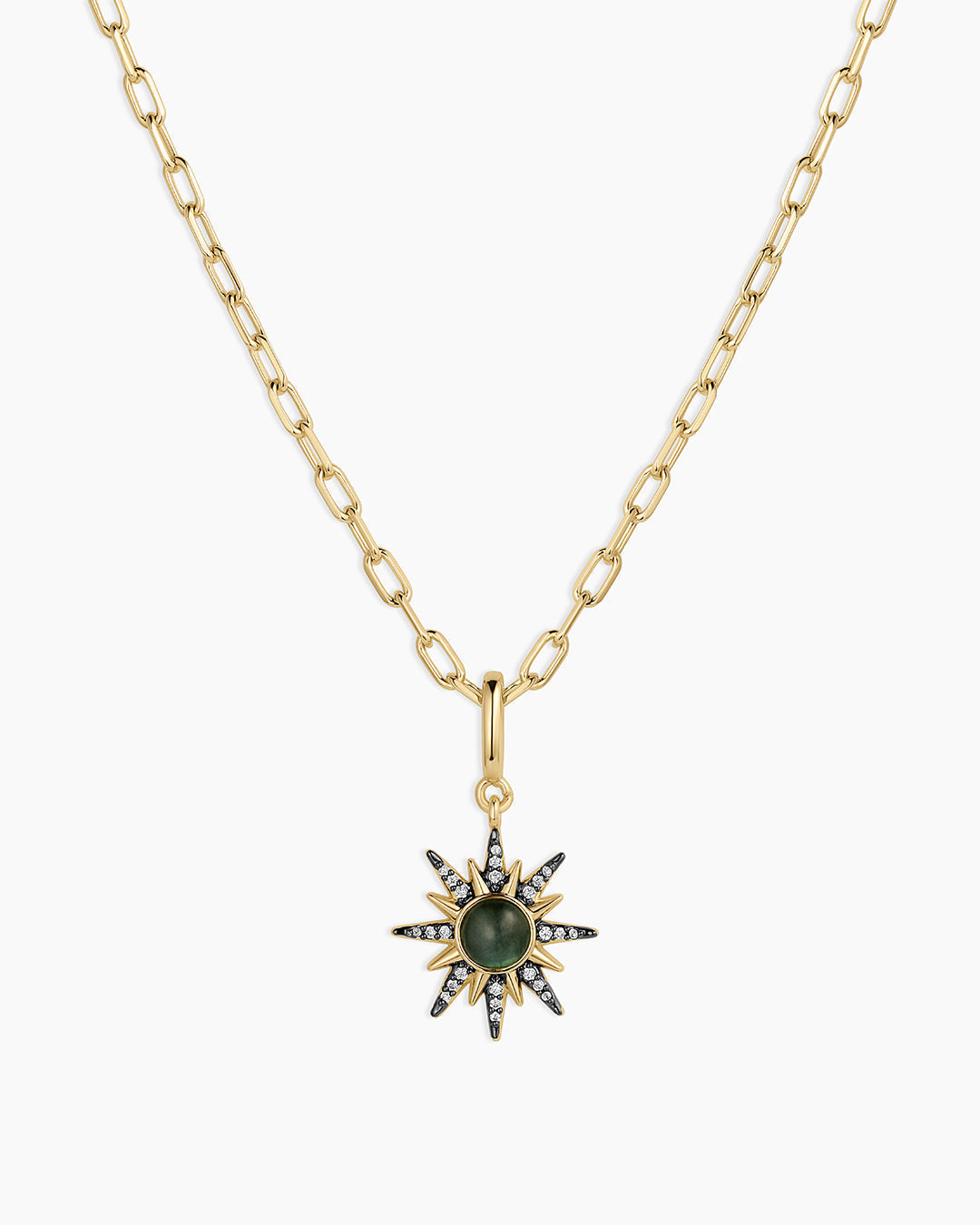 Vintage Burst Charm Necklace || option::18K Gold Plated