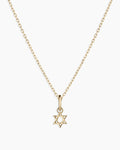 14K Gold Star of David Charm Necklace || option::14K Solid Gold