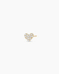 Diamond Pave Heart Stud || option::14K Solid Gold