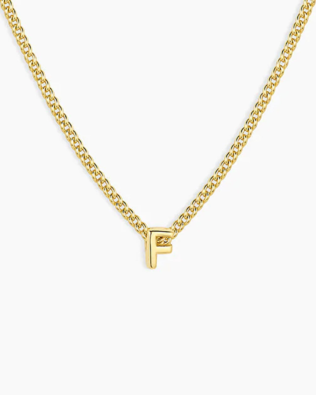 Wilder Mini Alphabet Necklace || option::18K Gold Plated, F