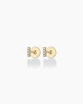 Diamond Pave Bar Flat Back Studs || option::14K Solid Gold