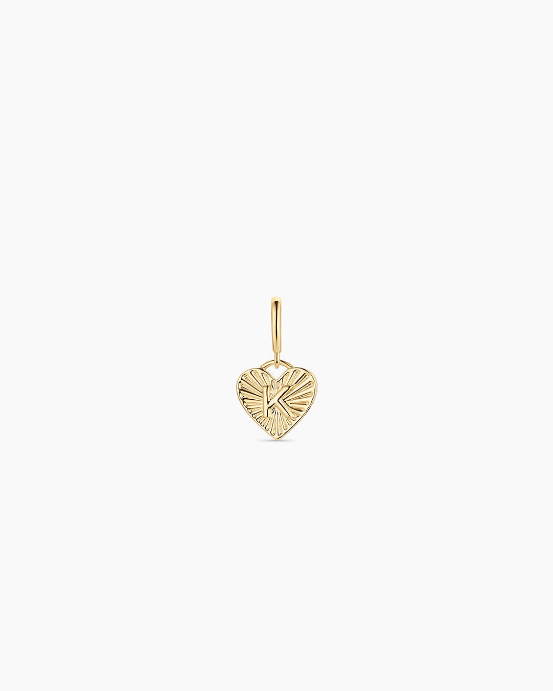 Vintage Heart Alphabet Parker Charm - K || option::18K Gold Plated, K