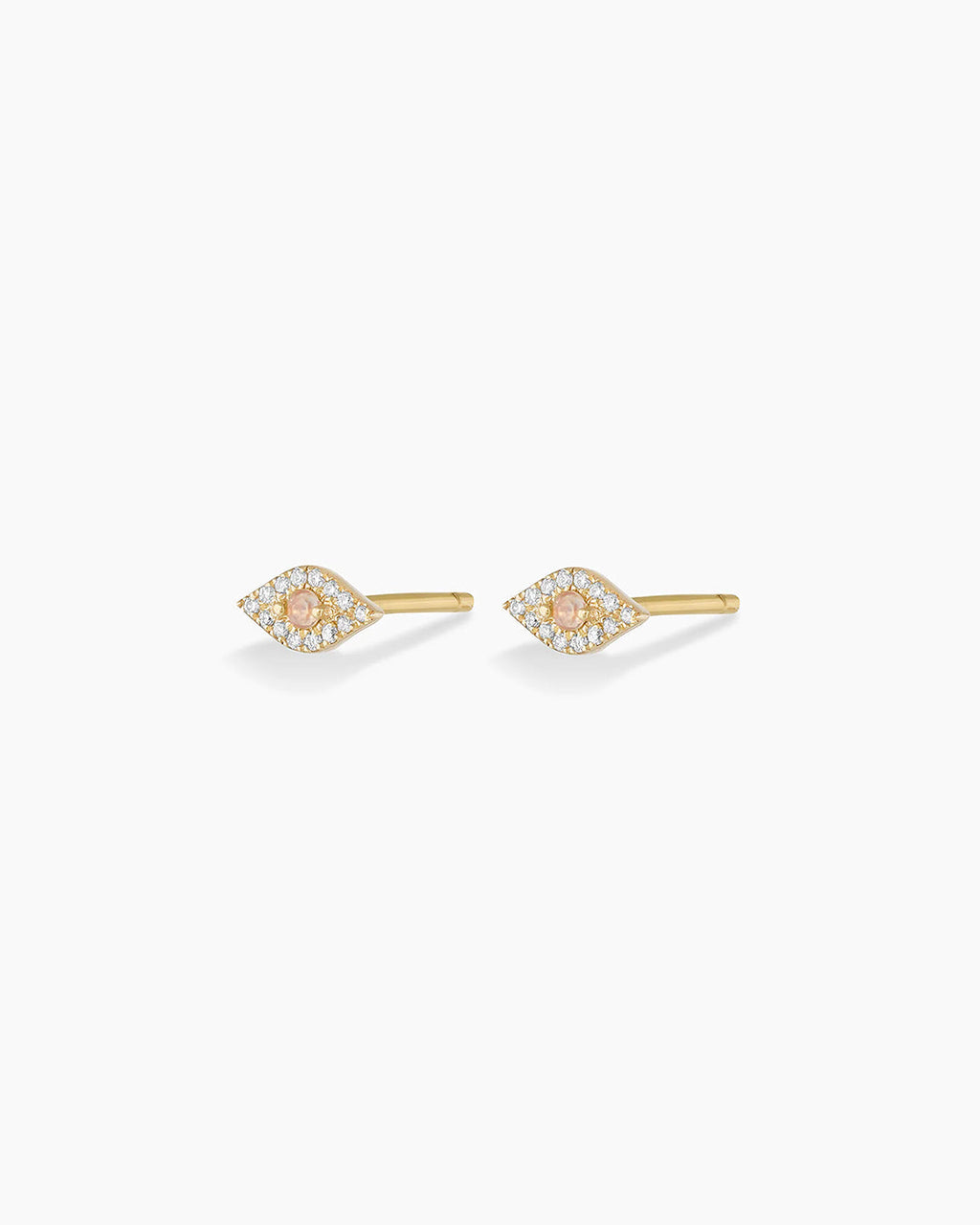 Diamond Evil Eye Studs || option::14K Solid Gold