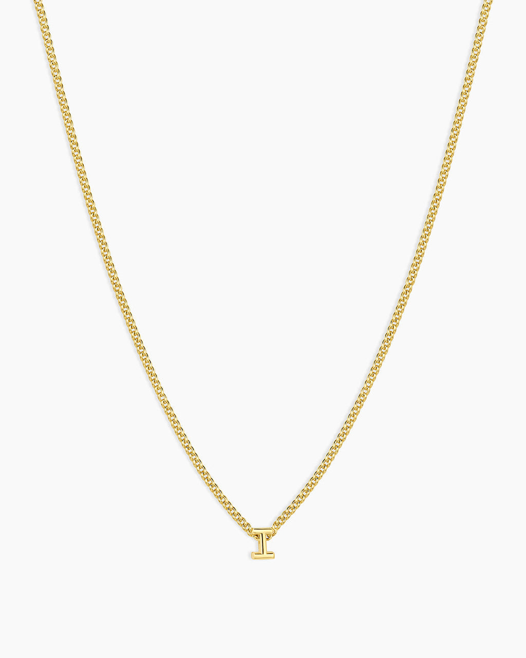 Wilder Mini Alphabet Necklace || option::18K Gold Plated, I