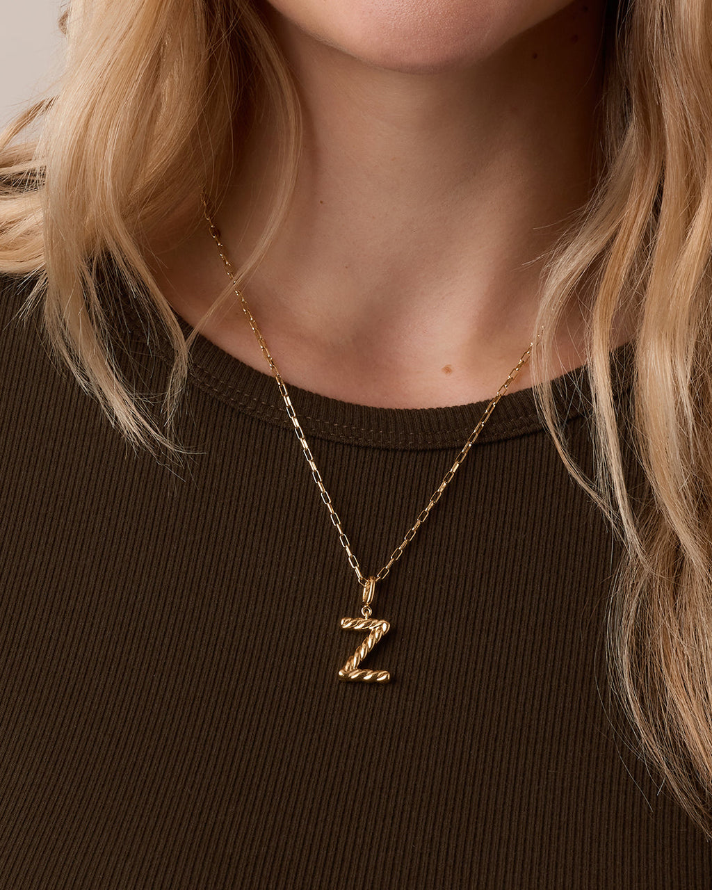 Crew Alphabet Statement Charm || option::18K Gold Plated, Z