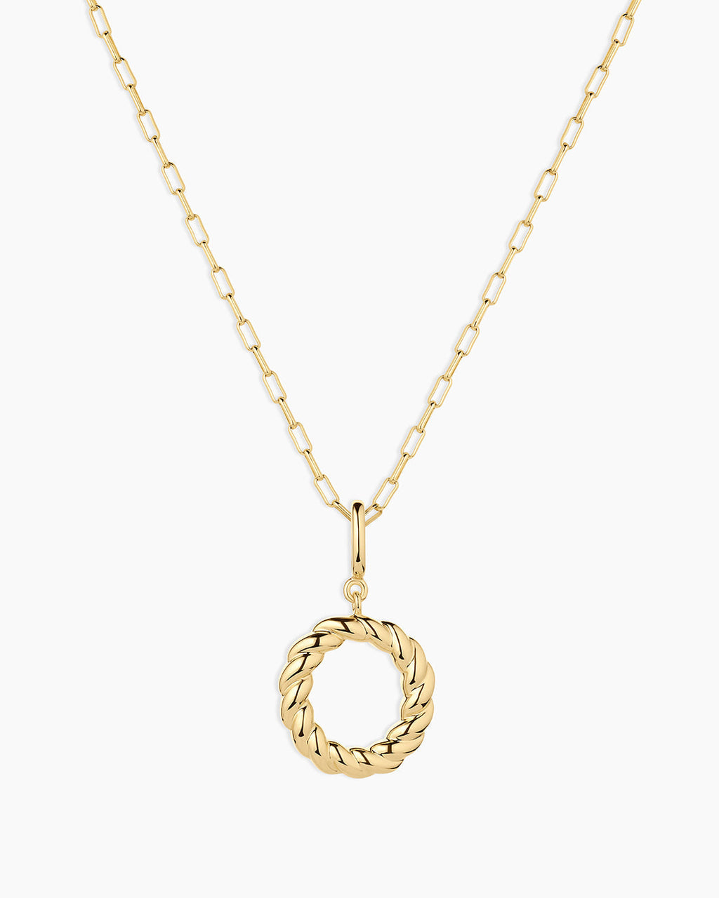 Crew Alphabet Statement Charm Necklace || option::18K Gold Plated, O