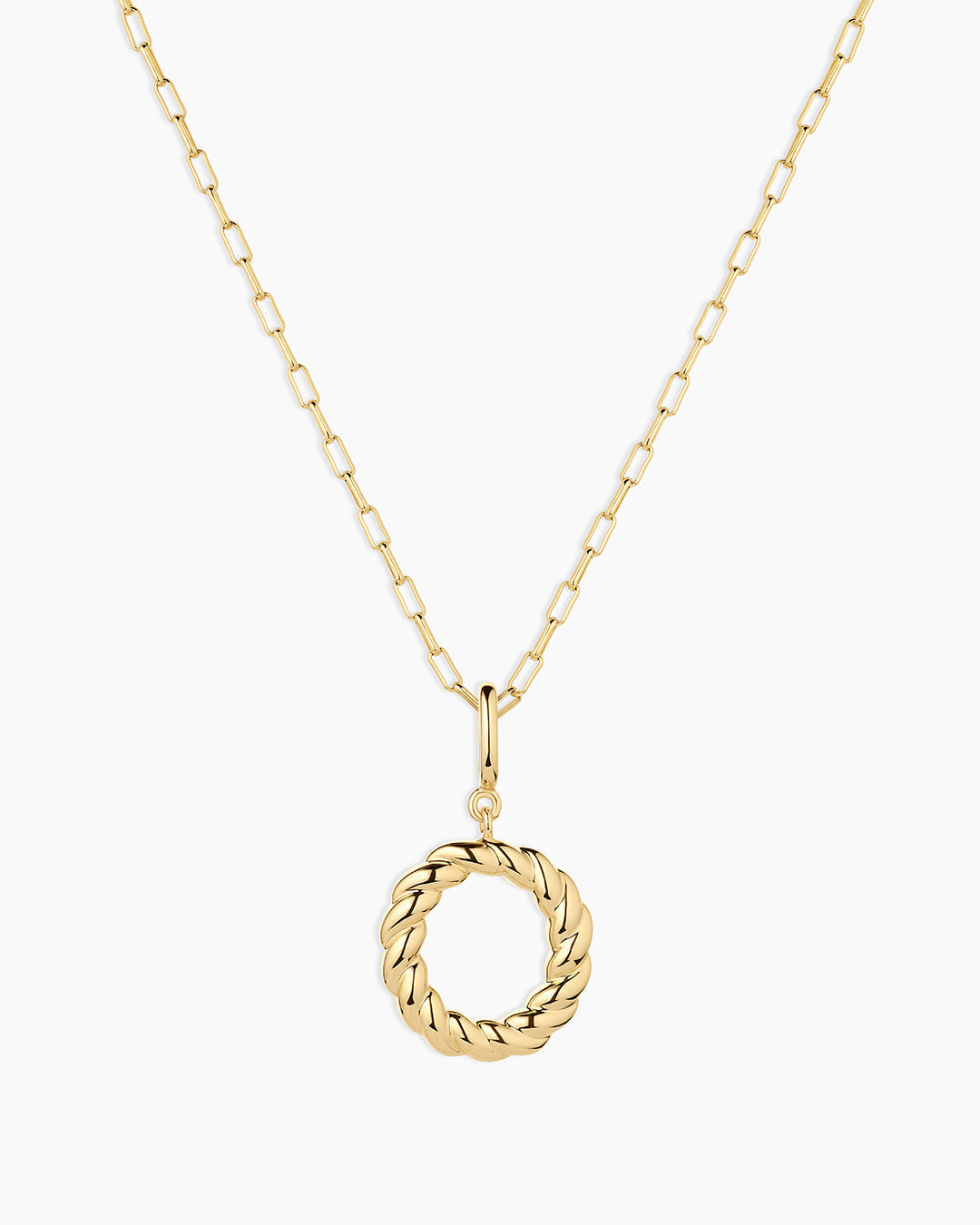 Crew Alphabet Statement Charm Necklace || option::18K Gold Plated, O