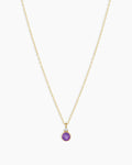 Amethyst Birthstone Necklace || option::14K Solid Gold, Amethyst - February
