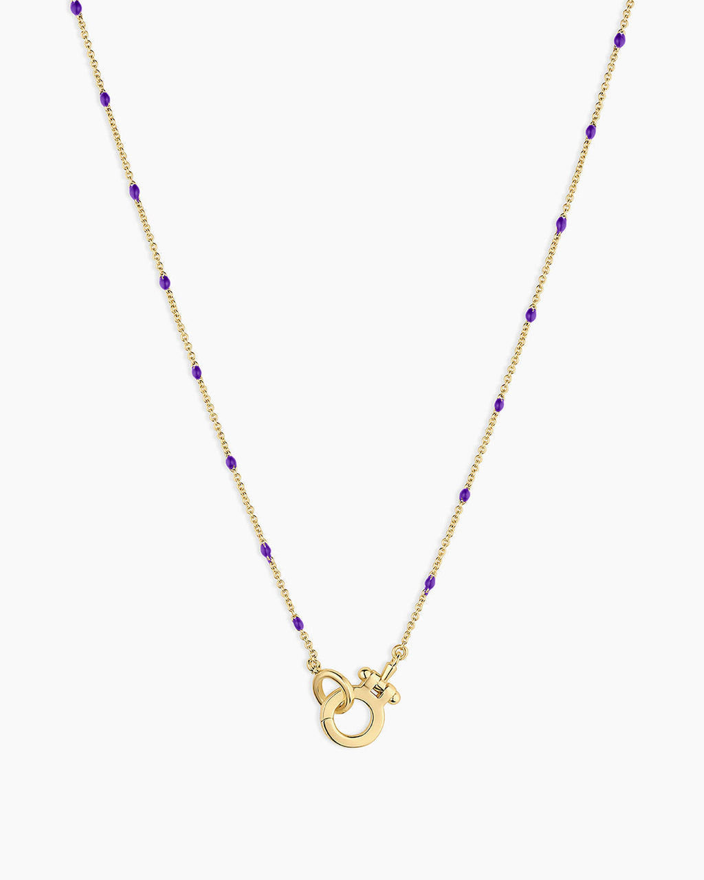 Capri Necklace || option::18K Gold Plated, Purple
