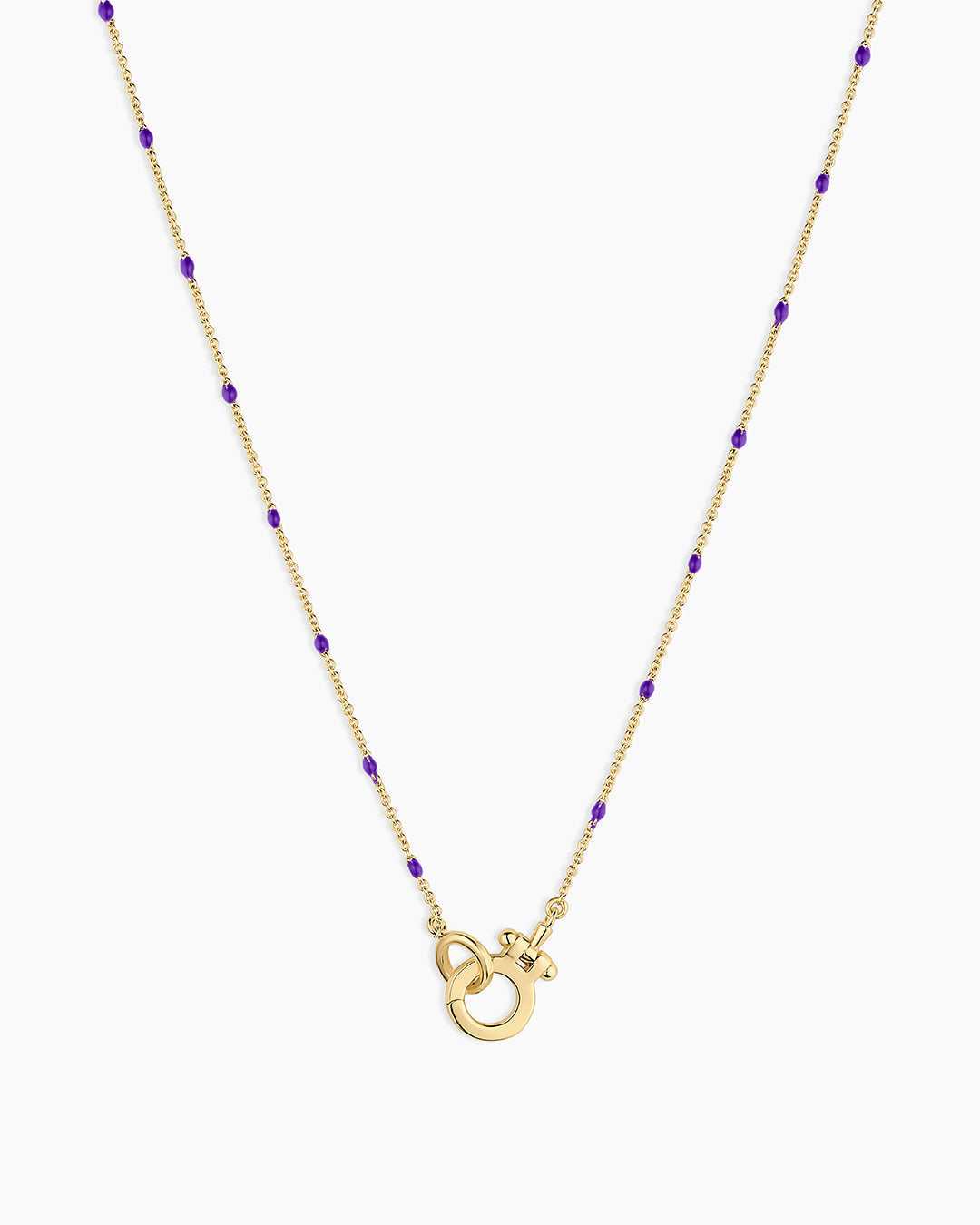 Capri Necklace || option::18K Gold Plated, Purple
