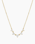Elle Diamond Row Necklace || option::14K Solid Gold