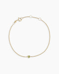 14K Gold Wilder Birthstone Bracelet || option::14K Solid Gold, Peridot - August