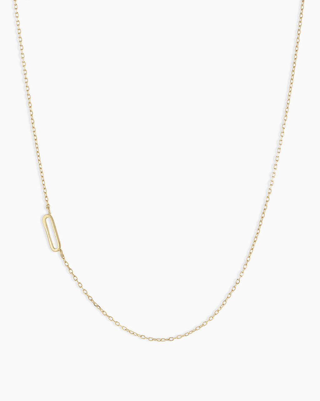 Alphabet Necklace || option::14K Solid Gold, O
