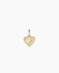 14K Gold Milestone Heart Charm Necklace || option::14K Solid Gold