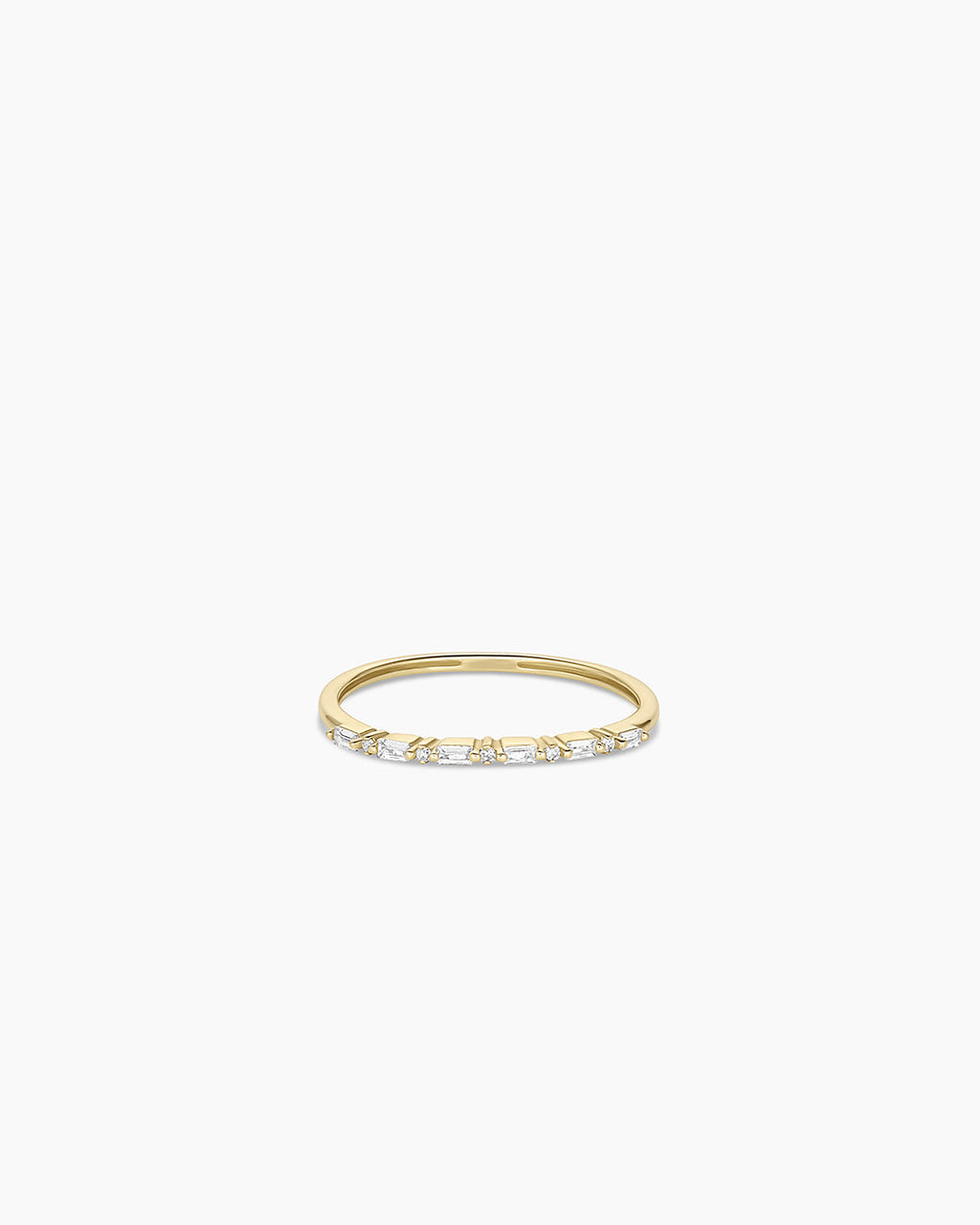 Diamond and White Sapphire Amara Row Ring || option::14K Solid Gold