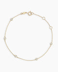 Classic Five Diamond Bracelet || option::14K Solid Gold