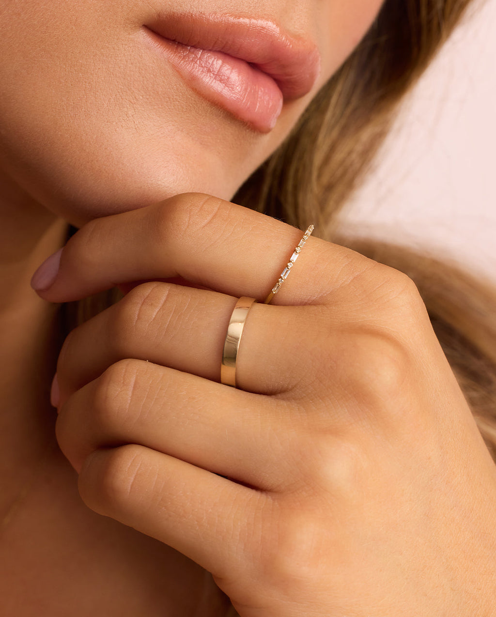 14K gold Rose Ring || option::14K Solid Gold, 3mm