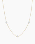 Floating Diamond Stationary Trio Necklace || option::18K Solid Gold