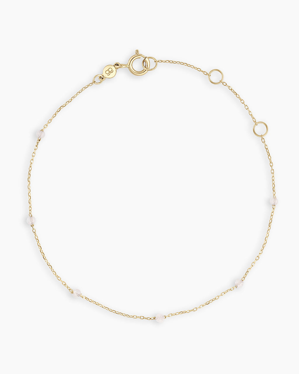 White TopazNewport Bracelet || option::14K Solid Gold, White Topaz - April