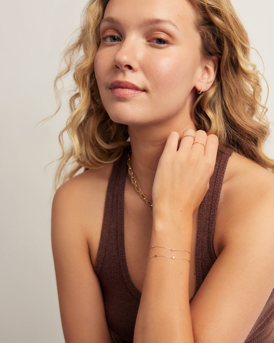 14K Gold Parker Heart Bracelet || option::14K Solid Gold, 7 in.