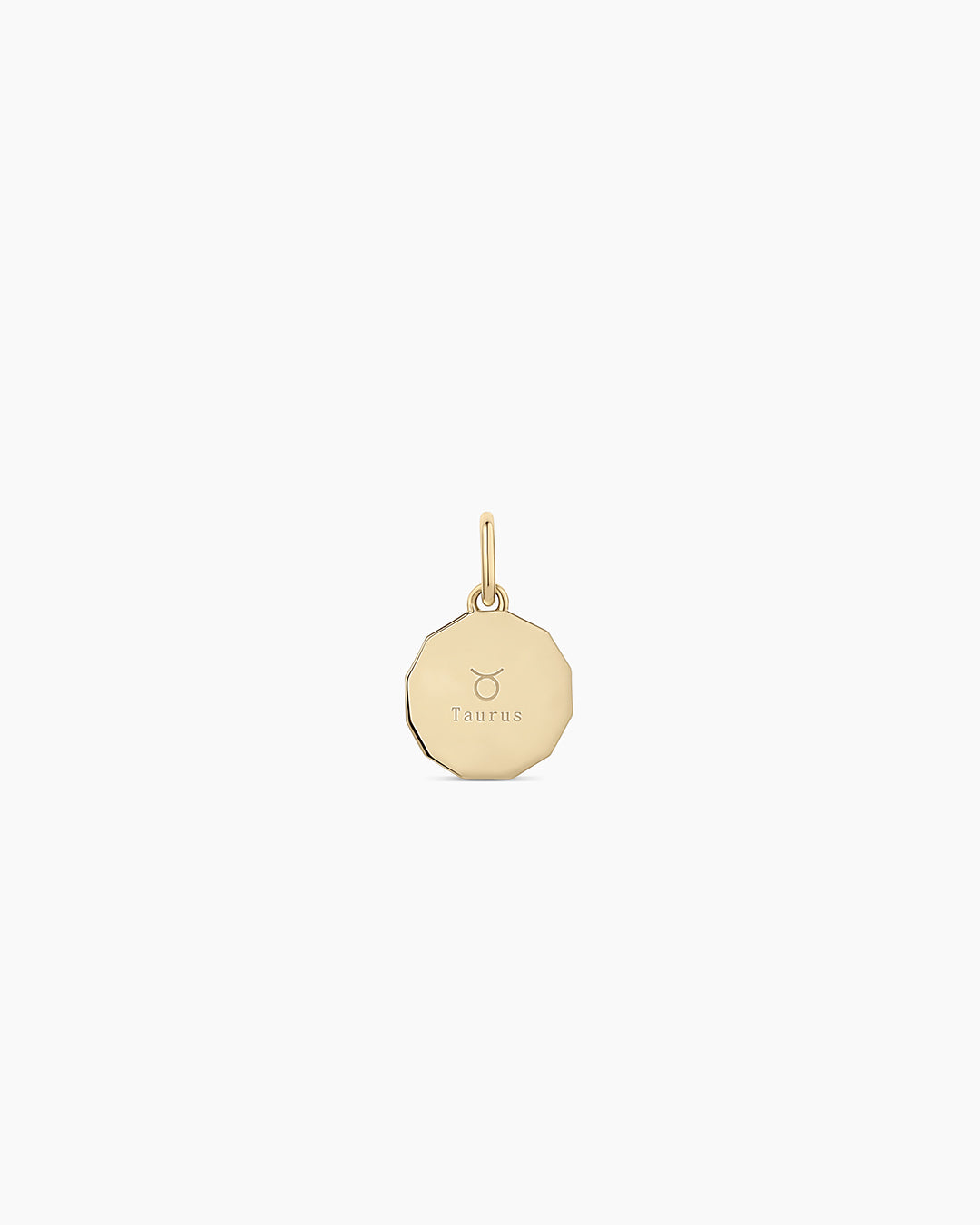 Diamond Zodiac Coin Charm || option::14K Solid Gold, Taurus