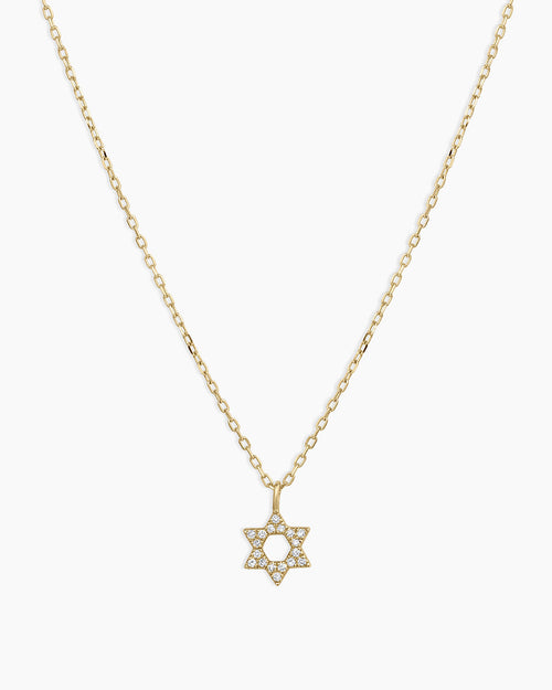 Diamond Star Of David Necklace || option::14K Solid Gold