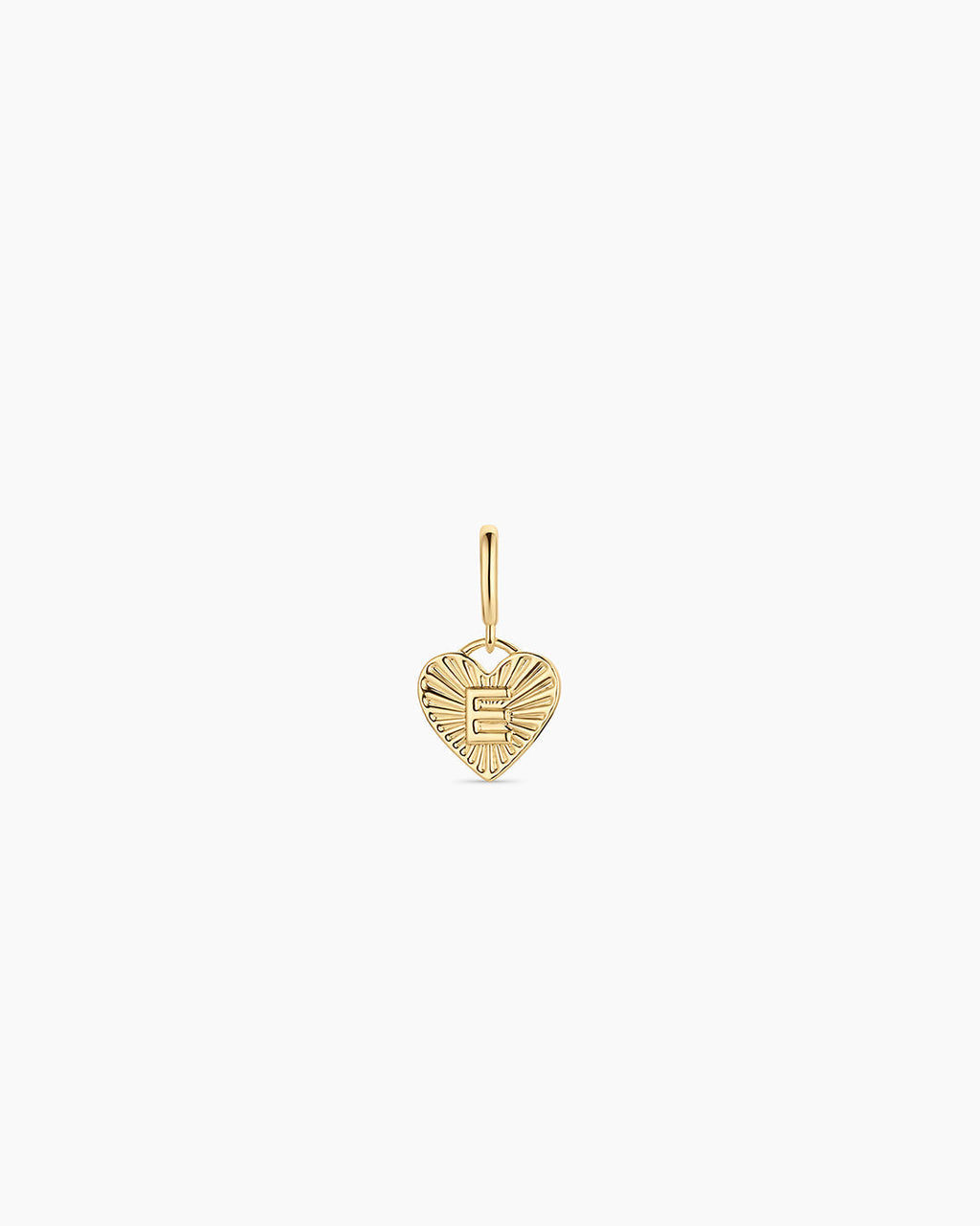 Vintage Heart Alphabet Parker Charm - E || option::18K Gold Plated, E