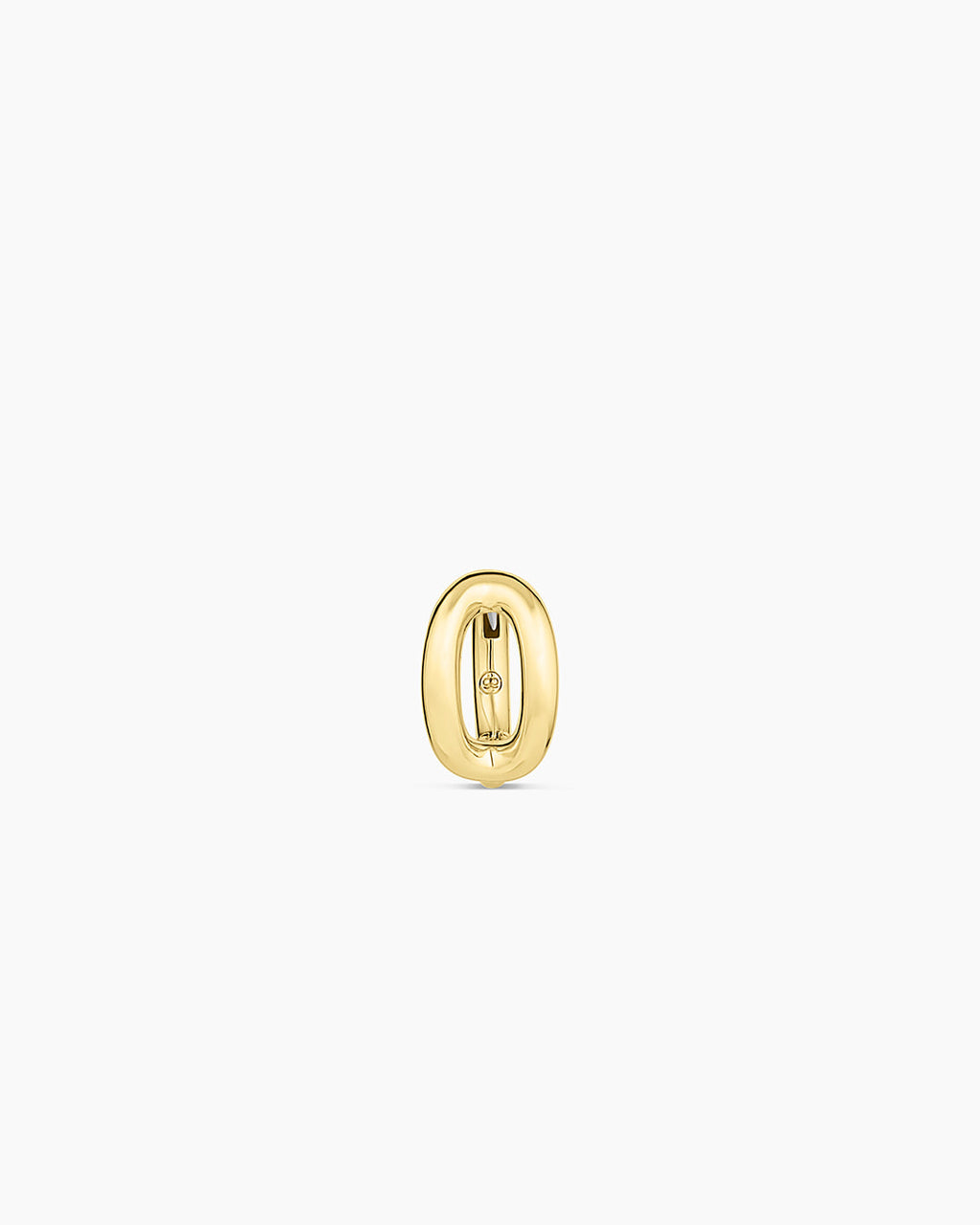 Alphabet Huggie || option::18K Gold Plated, O