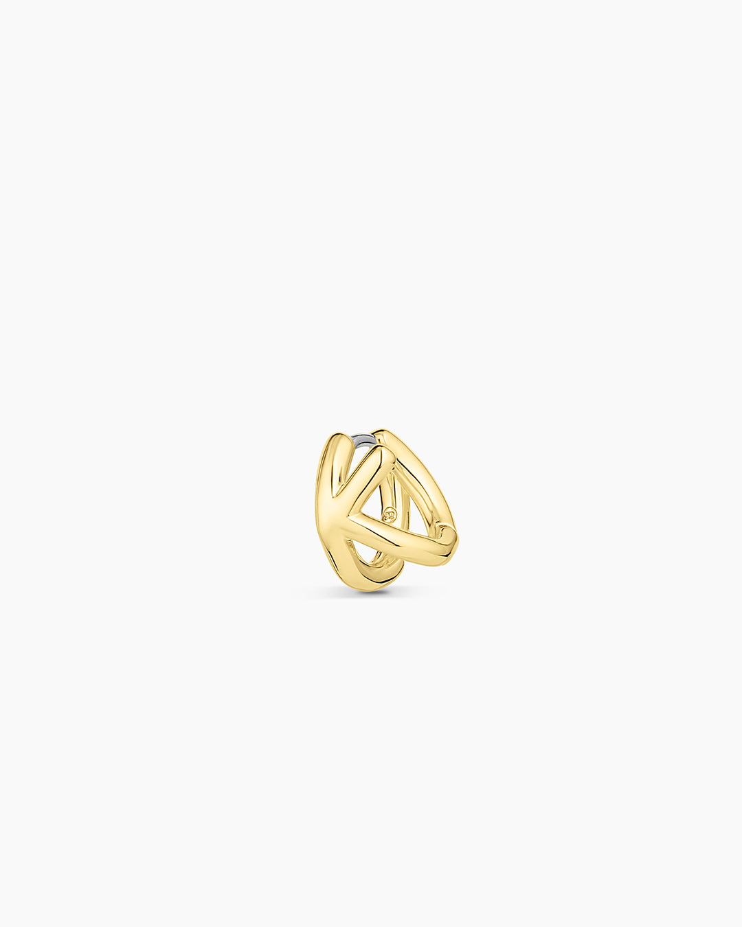 Alphabet Huggie || option::18K Gold Plated, K