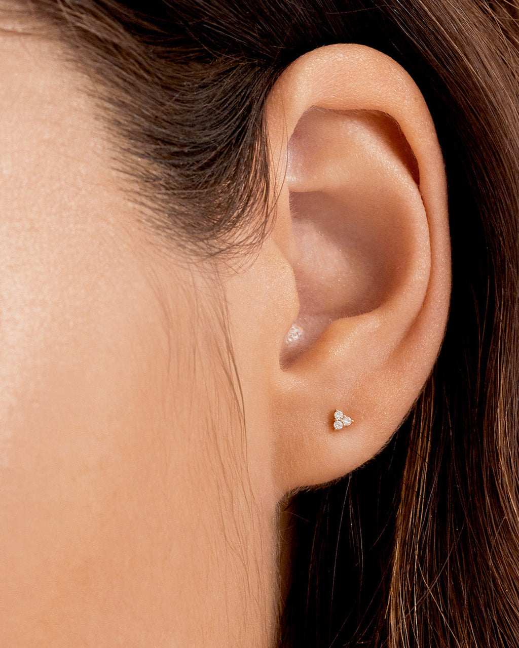 Diamond Jolie triangle studs || option::14K Solid Gold