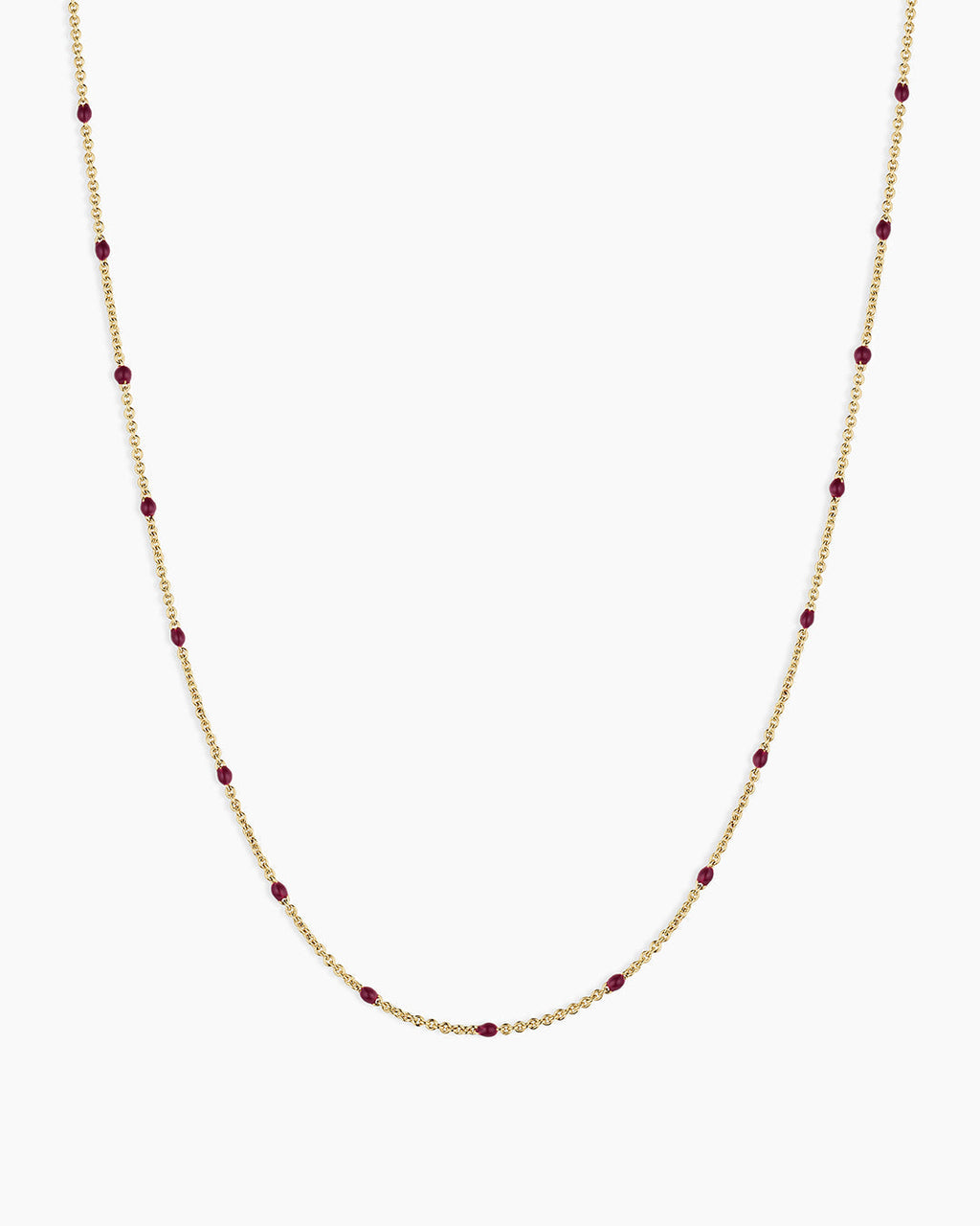 Capri Necklace || option::18K Gold Plated, Maroon