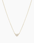 Diamond Pave Heart Charm Necklace || option::14K Solid Gold