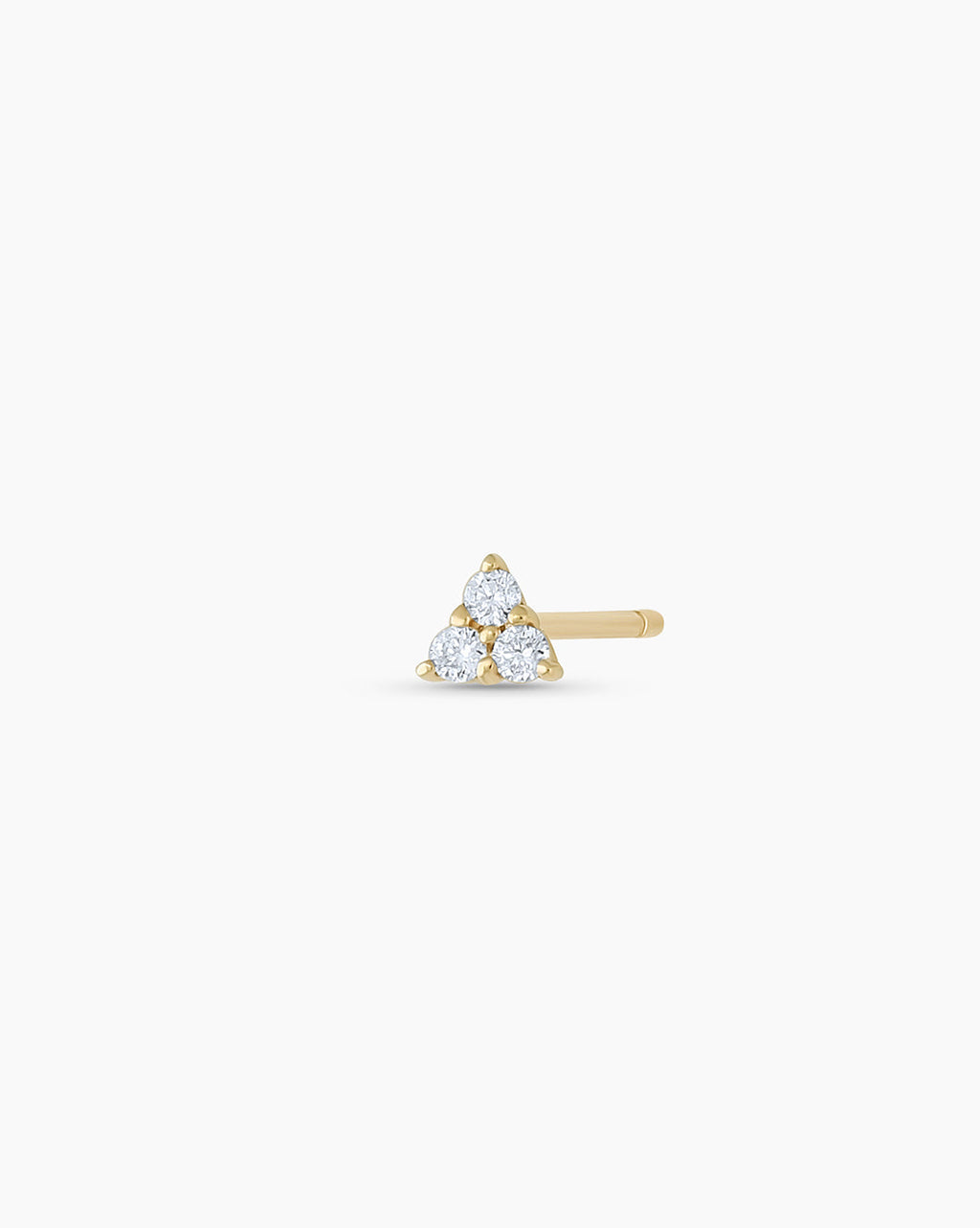Diamond triangle stud || option::14K Solid Gold