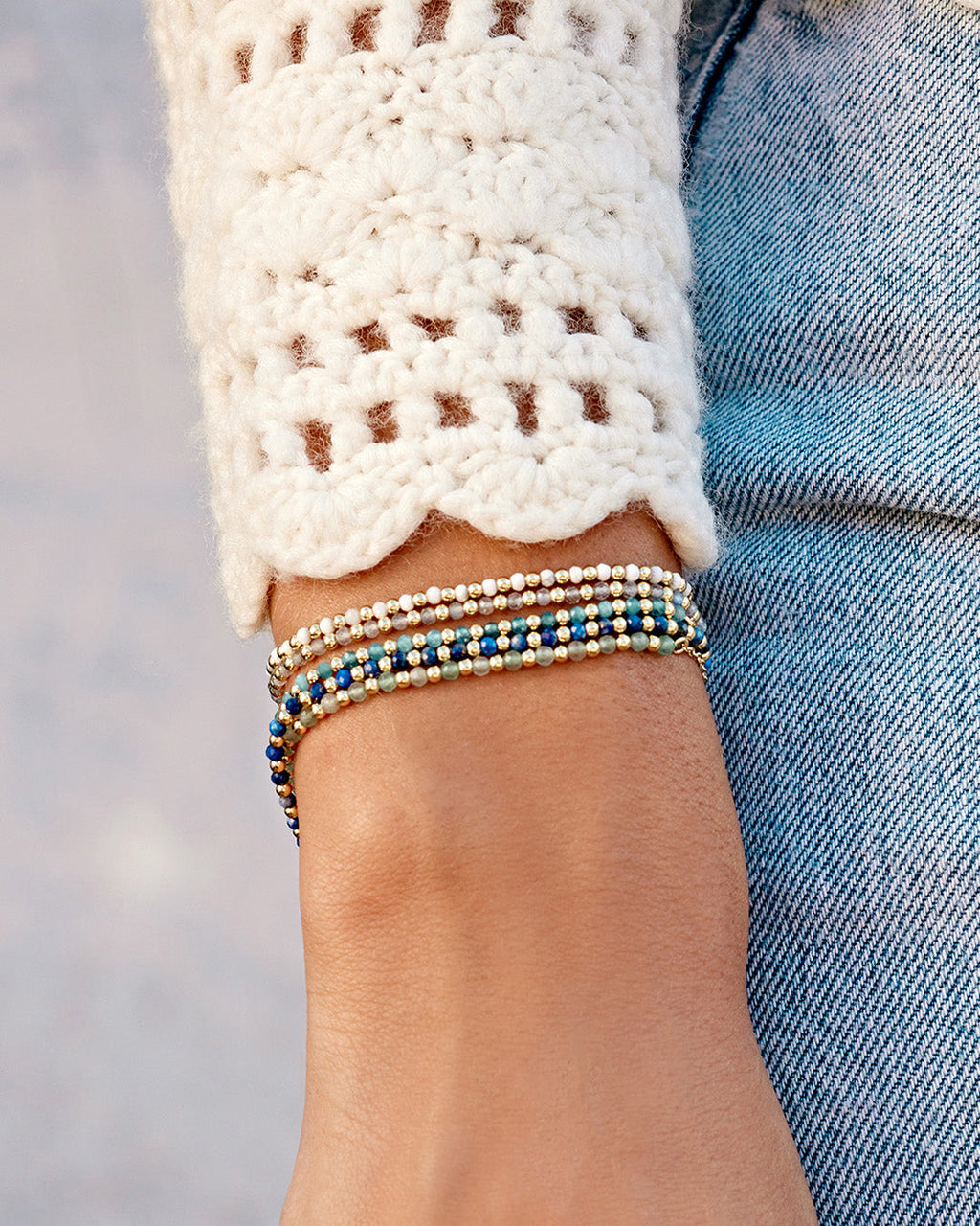 Power Gemstone Brooks Bracelet for Luck || option::18K Gold Plated, Aventurine - Luck