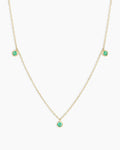 Classic Emerald Trio Necklace || option::14K Solid Gold