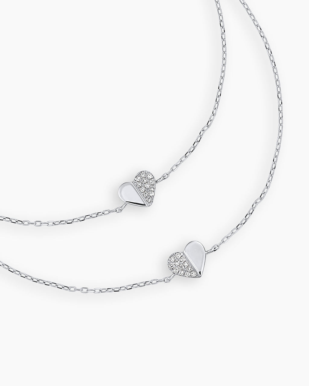 Diamond Bond Bracelet || option::14K Solid White Gold, Set