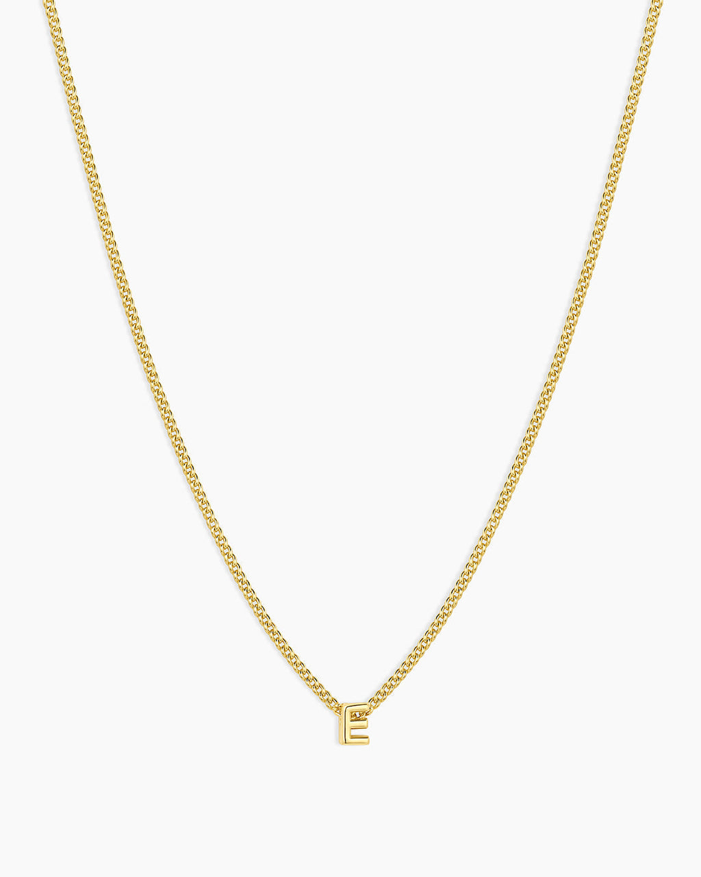 Wilder Mini Alphabet Necklace || option::18K Gold Plated, E