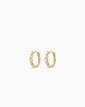 Elle Diamond Row Huggies || option::14K Solid Gold