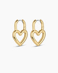 Open Heart Padlock Hoops || option::18K Gold Plated