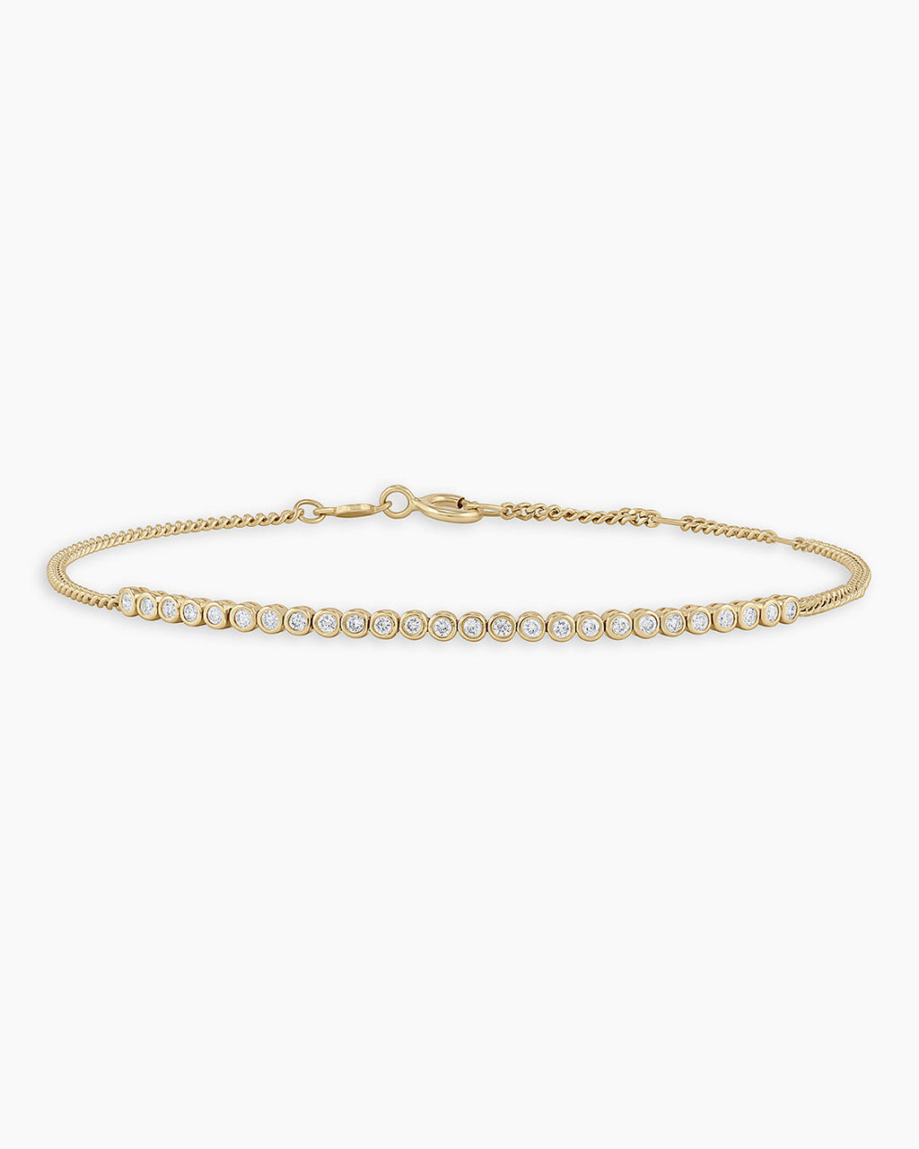 Classic Diamond Row Bracelet || option::14K Solid Gold