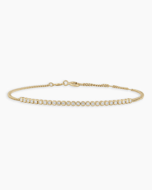 Classic Diamond Row Bracelet || option::14K Solid Gold